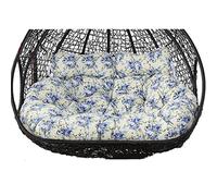 Coussin double à suspendre pour balancelle avec attaches, rembourrage complet, ne se replie pas, coussin doux et profond pour balancelle 2 places