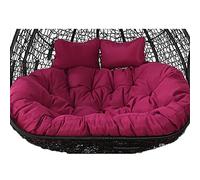 Coussin double à suspendre pour balancelle avec attaches, rembourrage complet, ne se replie pas, coussin doux et profond pour balancelle 2 places