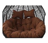 Coussin double à suspendre pour balancelle avec attaches, rembourrage complet, ne se replie pas, coussin doux et profond pour balancelle 2 places