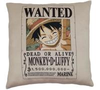 Coussin double face - Carré - ONE PIECE - Monkey D. Luffy ""Wanted"" - Microfibre - 40 x 40 cm