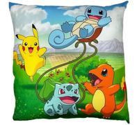 Coussin double face - Carré - POKEMON - Pikachu et Starter 1G II - Microfibre - 40 x 40 cm