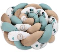 Coussin Doudou Tressé 200 Cm- Déco Chambre D'enfant Coton Moelleux Grand Format Tour De Lit Protection Bord Berceau Polyvalent Canapé Fauteuil Cadeau Naissance Bleu Afrique