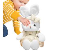 Coussin douillet en forme de lapin - Jouet en jupe avec bandeau - Peluche confortable - Pour chambre d'enfant