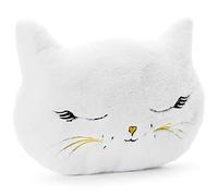 Coussin douillet oreiller en peluche oreiller chat blanc (blanc-chat)