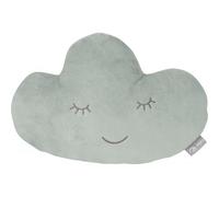 roba Coussin Décoratif pour Chambre d'Enfant en Forme de Nuage roba Style - 32 x 19 cm - Oreiller Bébé en Peluche - Visage Souriant Brodé - Vert Givré