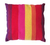 Coussin doux rouge rayé