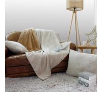 Enjoy Home - Coussin AZURA effet fourrure 2 tons - 40 x 40 cm - Gris - AZURA Gris