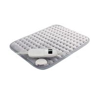 Coussin électrique en polaire grise 100 W, 40 x 30 cm, 9 niveaux, avec arrêt automatique, amovible et lavable, idéal pour soulager les douleurs.