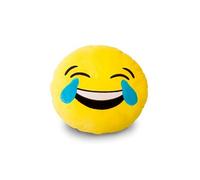 Coussin Emoticône smiley lol - mdr (mort de rire) - jaune