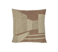 Coussin en coton beige, 45x45 cm, carré, à motifs, style nordique - Bloomingville, Eta - 45x45x1 cm