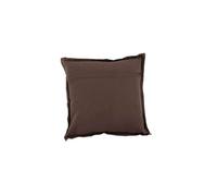 Coussin en coton déhoussable imprimé fleurs et feuilles marron 38x38