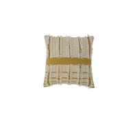 Coussin en coton jaune, à motifs, franges naturelles, rectangulaire - Bloomingville, Cea - 45x45 cm