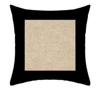 Soleil d'Ocre – Coussin – Coton lavé, jute – Noir – 40 x 40 cm