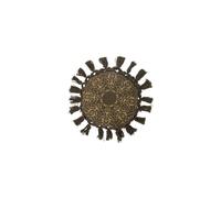 Coussin en coton vert, rond, à motifs, brodé, avec grands glands - Bloomingville, Kala - Ø40x1 cm