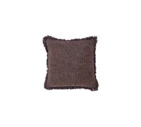 Coussin en coton violet, rectangulaire, uni, franges - Bloomingville, Delva - 45x45 cm