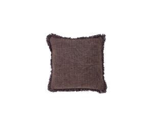Coussin en coton violet, rectangulaire, uni, franges - Bloomingville, Delva - 45x45 cm