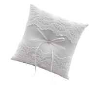 Coussin en dentelle délicate pour alliances - Noeud blanc - Porte-bague pour améliorer l'atmosphère vintage