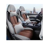 Coussin en fibre de lin, housse de siège de voiture universelle antidérapante toutes saisons, compatible pour le nouveau coussin de voiture BYD (yuan) PLUS(Coffee Deluxe)