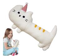 Coussin en forme de corps de chat - Coussin en peluche pour chat - Coussin de sommeil rembourré - Jouet mignon en tissu de dessin animé - Coussin cadeau pour amoureux des chats - Décorations de Noël