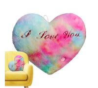Coussin en forme de cœur - Joli coussin décoratif en peluche en forme de cœur lumineux à LED - 36 cm - Avec inscription « I Love You Valentine's Day » - Peluche douce pour chambre à coucher
