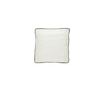 Coussin en lin blanc et vert, uni, dos velours coton, carré - Pomax, Opposites - 45x45x8 cm