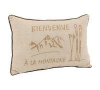 Coussin en Lin et Coton Bienvenue à la Montagne