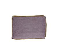 Coussin en lin lavande, rectangulaire, uni, bords velours coton - Pomax, Borders - 60x40x1 cm