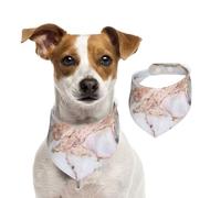 Coussin en marbre Or Blanc et marbre Rose,Bandanas pour Chien, écharpe en Coton, Bavoirs réglables pour Animaux de Compagnie,M
