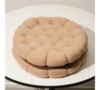 Coussin En Peluche Biscuit Sandwich,Tapi Tatami Épai,Siège Carré Ou Rond | Coussins Décoratifs Classiques,35 CM Pour Le Canapé Du Salon Ou La Chambre À Coucher(Khaki,Round)