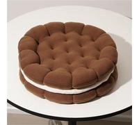 Coussin En Peluche Biscuit Sandwich,Tapi Tatami Épai,Siège Carré Ou Rond | Coussins Décoratifs Classiques,35 CM Pour Le Canapé Du Salon Ou La Chambre À Coucher(Brown,Round)