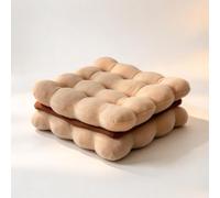 Coussin En Peluche Biscuit Sandwich,Tapi Tatami Épai,Siège Carré Ou Rond | Coussins Décoratifs Classiques,35 CM Pour Le Canapé Du Salon Ou La Chambre À Coucher(Khaki,Square)