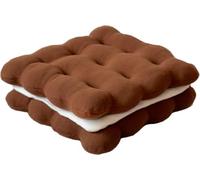 Coussin En Peluche Biscuit Sandwich,Tapi Tatami Épai,Siège Carré Ou Rond | Coussins Décoratifs Classiques,35 CM Pour Le Canapé Du Salon Ou La Chambre À Coucher(Brown,Square)