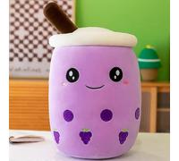 Coussin en peluche Bubble Tea, doux coussin violet ¿¿ caliner, peluche caline pour la maison, 50 cm, mati¿¿re peluche toute douce