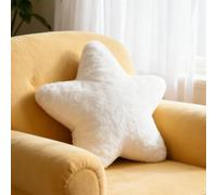 Coussin en peluche - Coussin décoratif en forme d'étoile pour enfant fille et garçon - Blanc - 30 x 30 cm