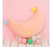 Coussin en peluche douce en forme de nuage arc-en-ciel et lune pour décoration de chambre d'enfant, canapé, lit, voiture, lune