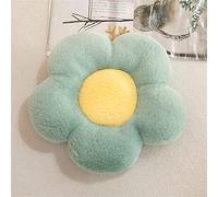 Coussin en peluche en forme de fleur mignonne pour décoration de chambre, lecture, voiture, regarder la télévision, canapé, chaise de voiture (50 x 50 cm, vert)