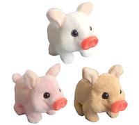 Coussin en peluche réaliste en forme de cochon électrique avec queue qui remue, museau qui tremble, grognements, petit cochon interactif qui rampe, animal en peluche ressemblant à un bébé cochon