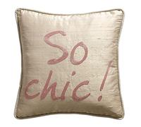 Coussin en Soie Sauvage Beige Doré "So chic" - Lounge Fabrics