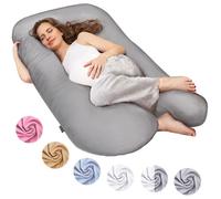 Coussin en U pour dormir sur le côté Coussin d'allaitement : Gris 120x70 cm