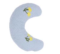 Coussin en U pour Petits Chiens et Chats (Blue+Cherry Pattern) | Peluche douce, confort toutes saisons, facile à nettoyer, support de cou