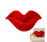 Coussin en velours en forme de lèvres - Décoration romantique et douillette, coussin décoratif doux et douillet, accessoire de literie en velours luxueux, coussin pop art accrocheur - Parf