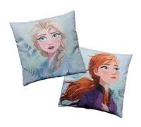 Coussin enfant imprimé Enveloppe en coton - DISNEY FROZEN 2 SISTERS - Bleu - 40x40cm