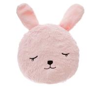 Atmosphera – Coussin décoratif rond enfant Lapin – Fausse fourrure – Rose