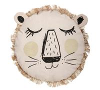 Atmosphera - Coussin déco Lion Franges 44 cm Naturel