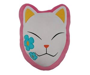 Coussin enfant Lyo Demon Slayer Masque Tanjiro Blanc 40 cm