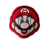 Character World Coussin enfant 3D Mario Bros Visage Mario Microfibre 40 cm