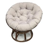 Coussin épais en forme d'œuf pour chaise suspendue, coussin rond antidérapant pour balancelle d'extérieur, canapés de jardin et balancelles de terrasse - Gris, 100 x 100 cm, coussin d'assise