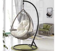 Coussin épais en forme d'œuf pour fauteuil suspendu, grand coussin lavable en forme d'œuf - Coussin suspendu épais pour un confort optimal, utilisation intérieure/extérieure, coussin seul (b