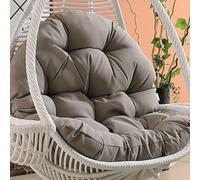 Coussin épais et imperméable pour chaise suspendue - Coussin de chaise en osier confortable pour balancelle en plein air - Coussin en rotin pour terrasse, hamac - Gris foncé (coussin uniquement)