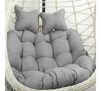 Coussin épais pour balancelle d'extérieur avec Appui-tête réglable et Housse Lavable, Coloris Gris, pour balancelle 2 Places.